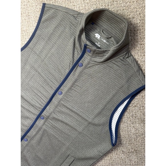 Onward Reserve Cloud Quilt Vest Mens Medium Heather Gray Performance Snap Golf - Picture 1 of 7